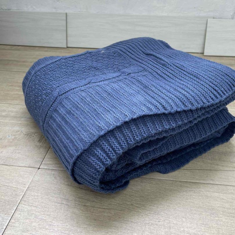 Πλεκτό Ριχτάρι Κουβερλί - Premium Knit Μπλε